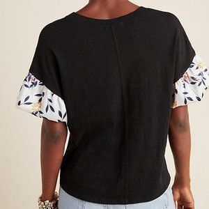 Anthropologie Tops - Black Amadi Floral Sleeve Top (NWT) Anthropologie Tops - Black Amadi Floral Sleeve Top (NWT)